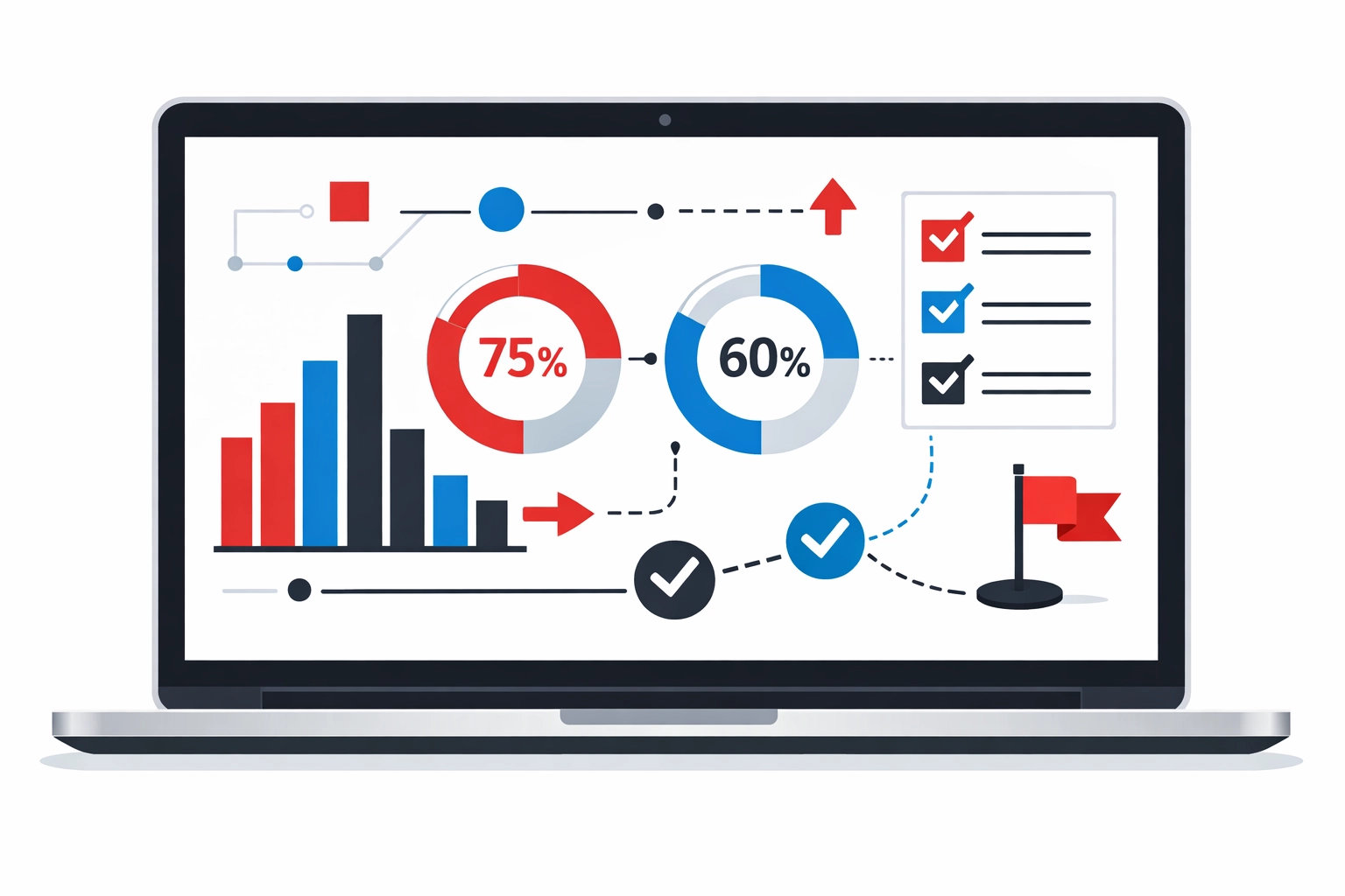 Progress tracking dashboard showing transport manager test scores and learning achievements