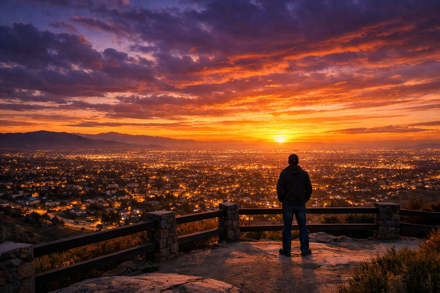 A person overlooking a UK residential area, representing the big picture of mortgage protection advice.
