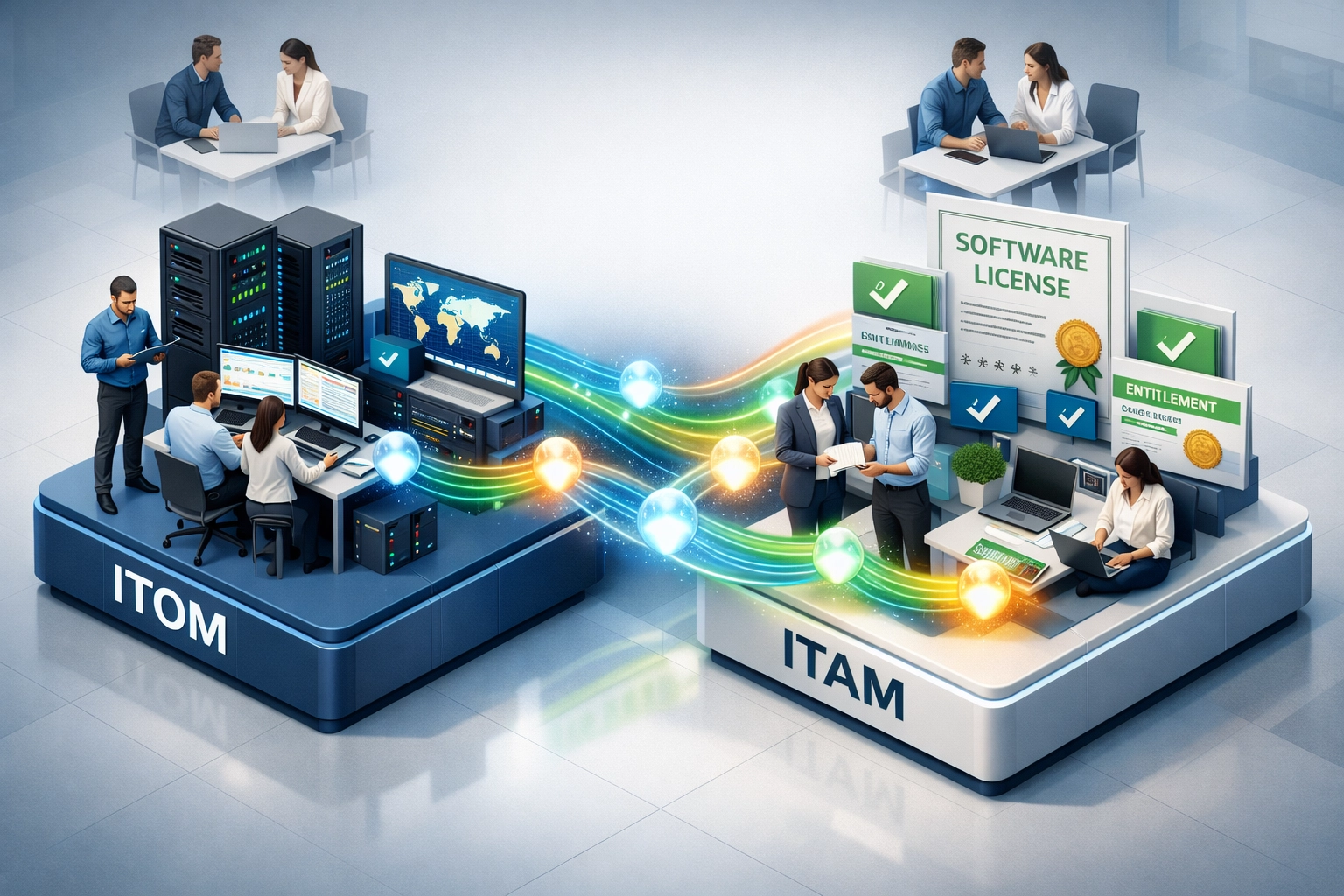 ServiceNow ITOM and ITAM integration with AI agents optimizing software license costs