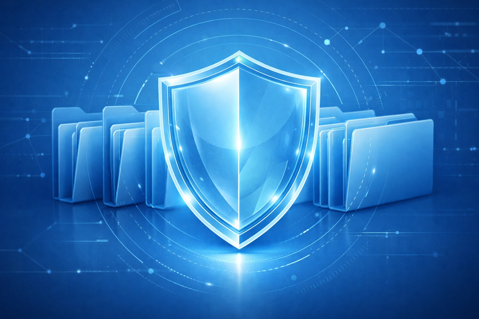 Secure digital shield over folders representing data compliance for a retiring accountant's practice sale.