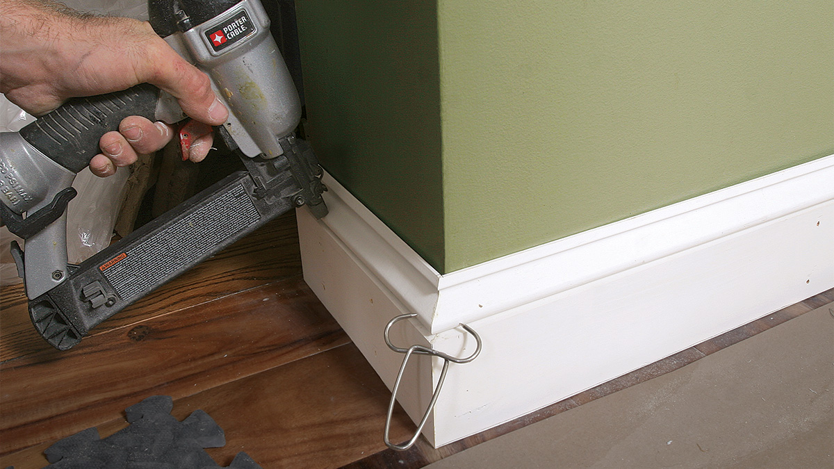 Baseboard Installation with Nail Gun