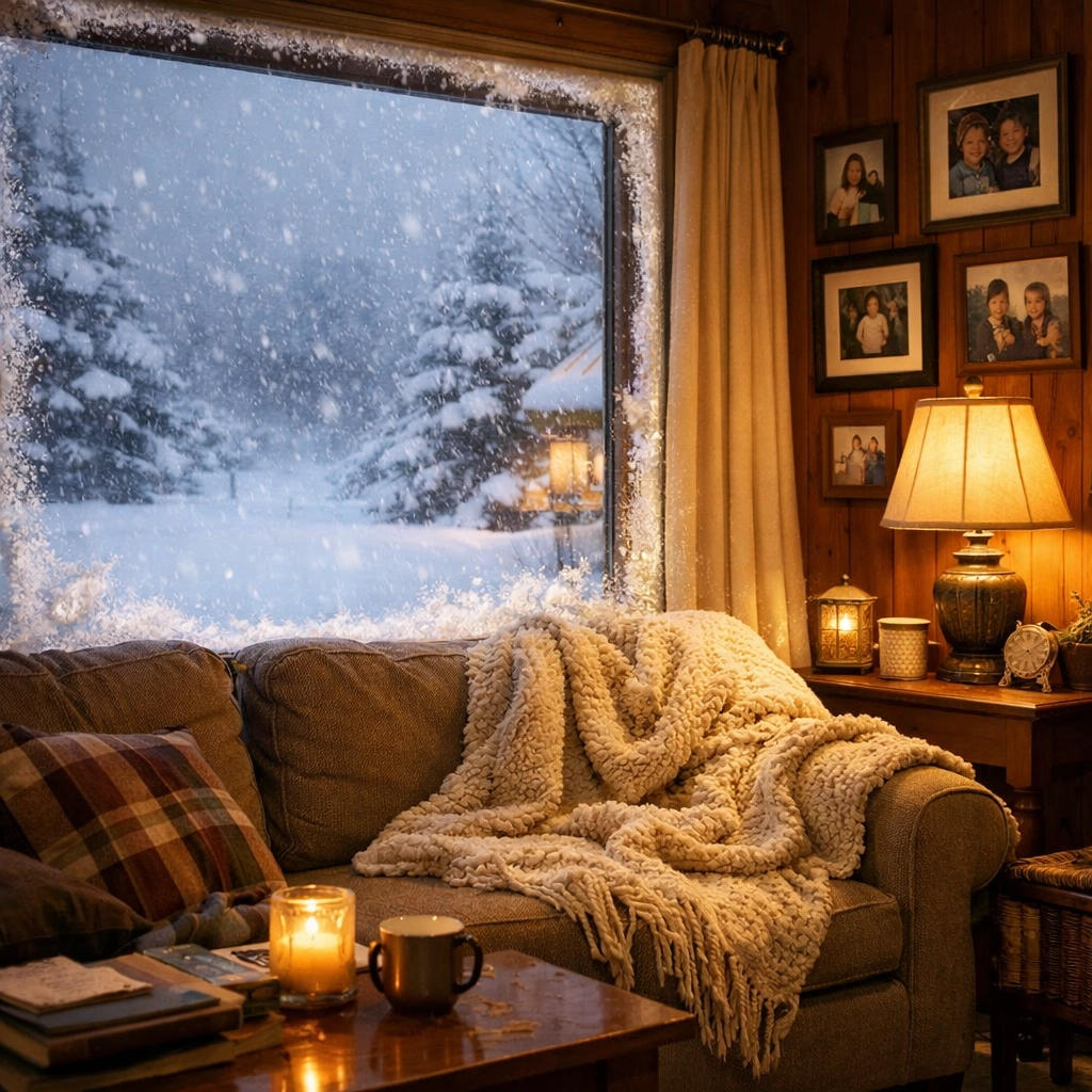 Rhode Island home interior protected from winter storm with proper home insurance