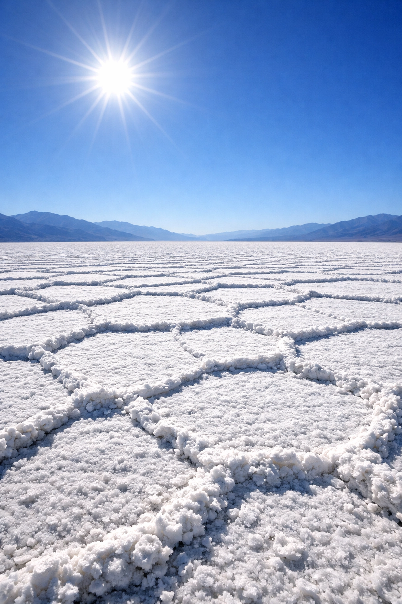 Bright white salt flats showing why the camera light meter needs manual mode adjustments.