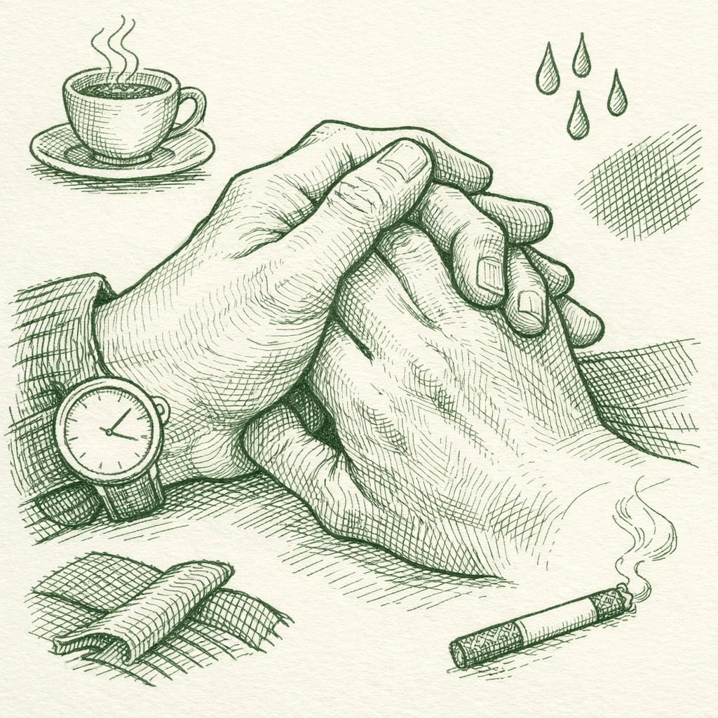 Intertwined hands of two men with sensory details representing emotional immersion in MM novels