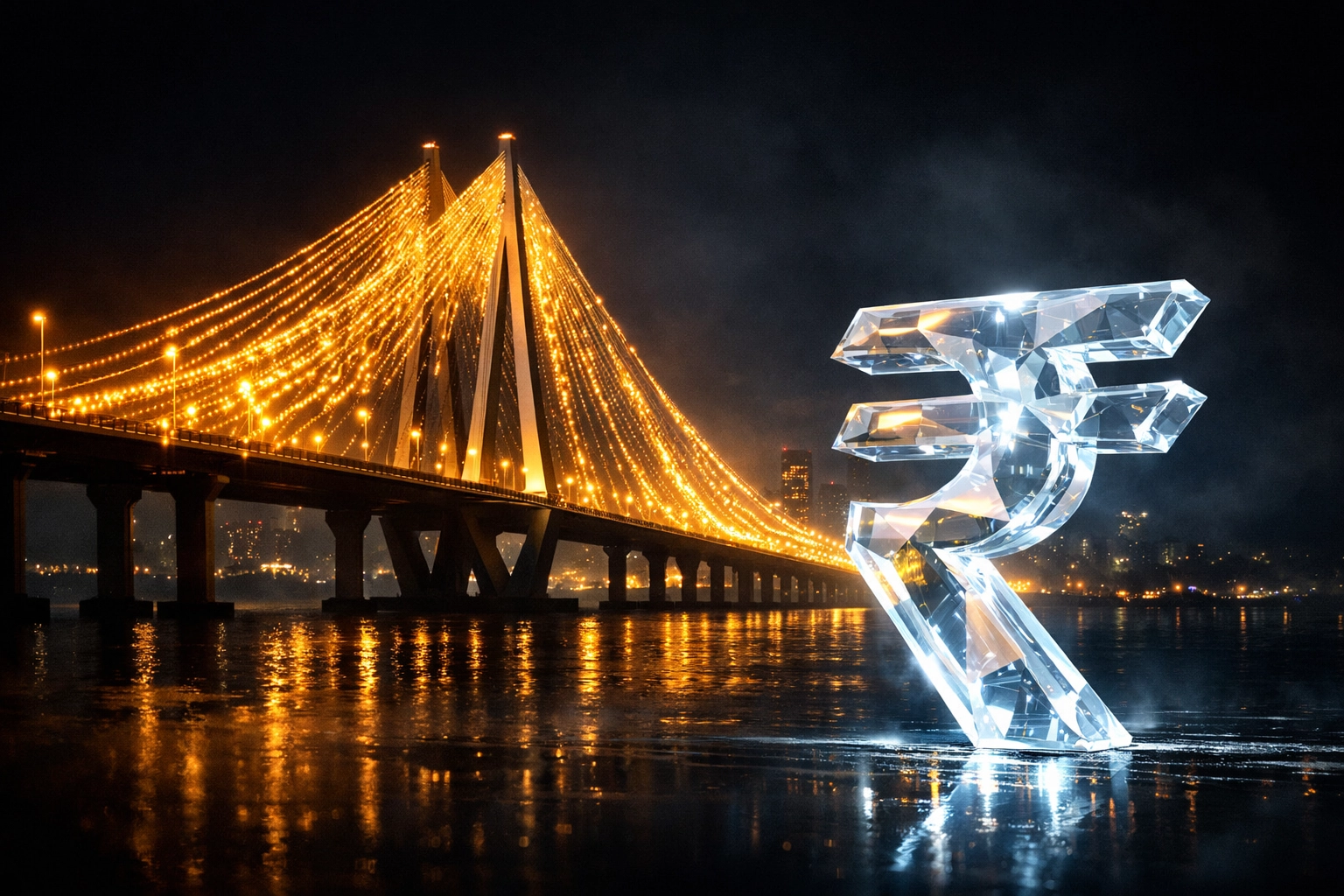 The Bandra-Worli Sea Link and Rupee symbol illustrating ROI and growth for local businesses in Mumbai.
