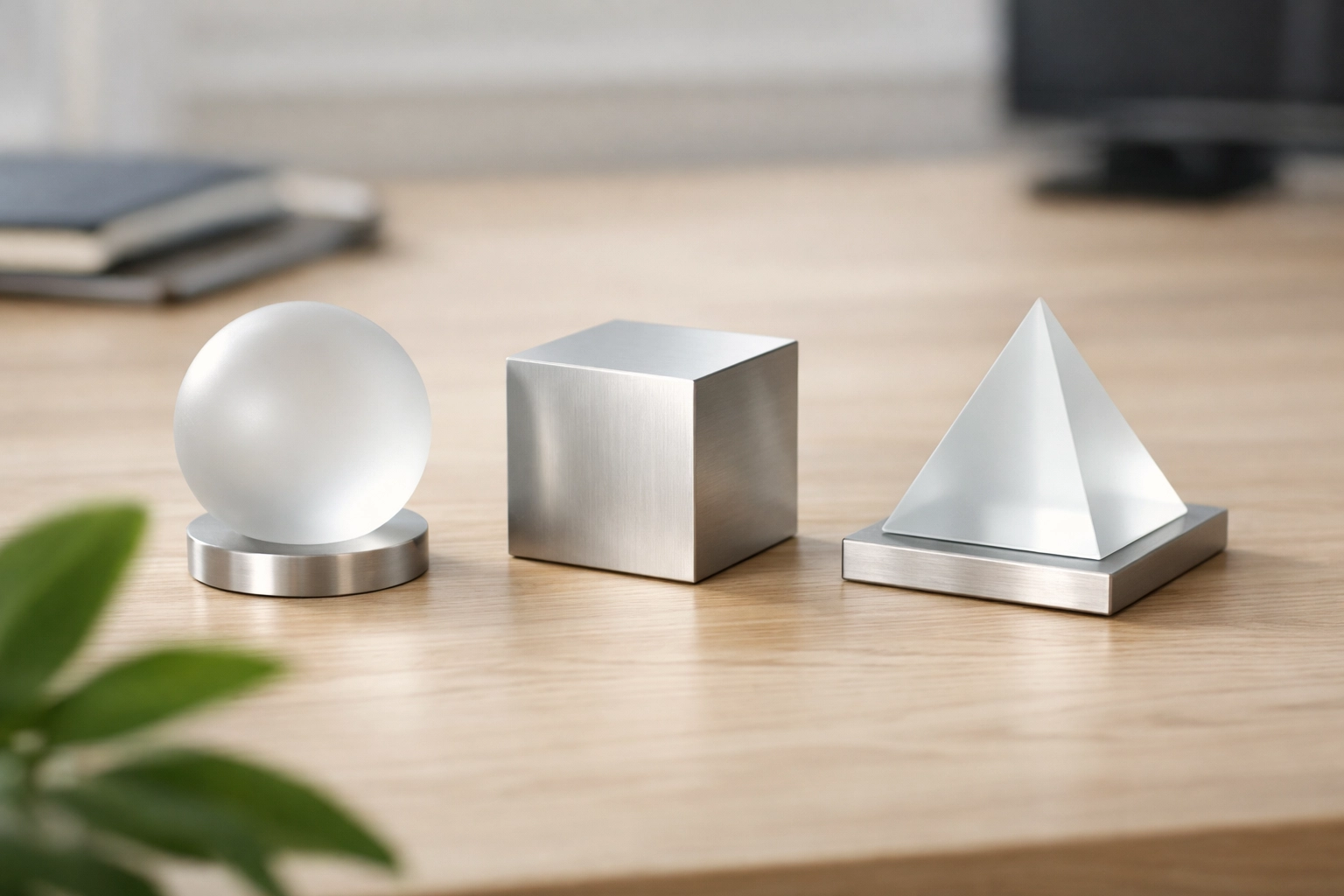 Geometric sculptures representing the strategic balance of LTV, CAC, and unit economic ratios.