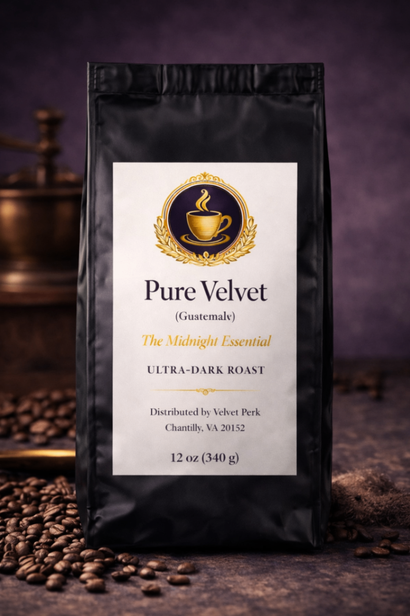 Dark Roast vs. Ultra-Dark: Decoding the Bold Profiles of Pure and Deep Velvet Velvet Perk’s Pure Velvet ultra-dark roast coffee