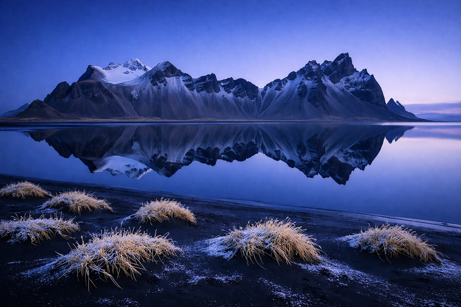 The Ultimate Guide to Best Photography Locations in Iceland: Everything You Need to Succeed 2 Reflection of Vestrahorn mountain on the black sand at Stokksnes, a prime Iceland photography location.