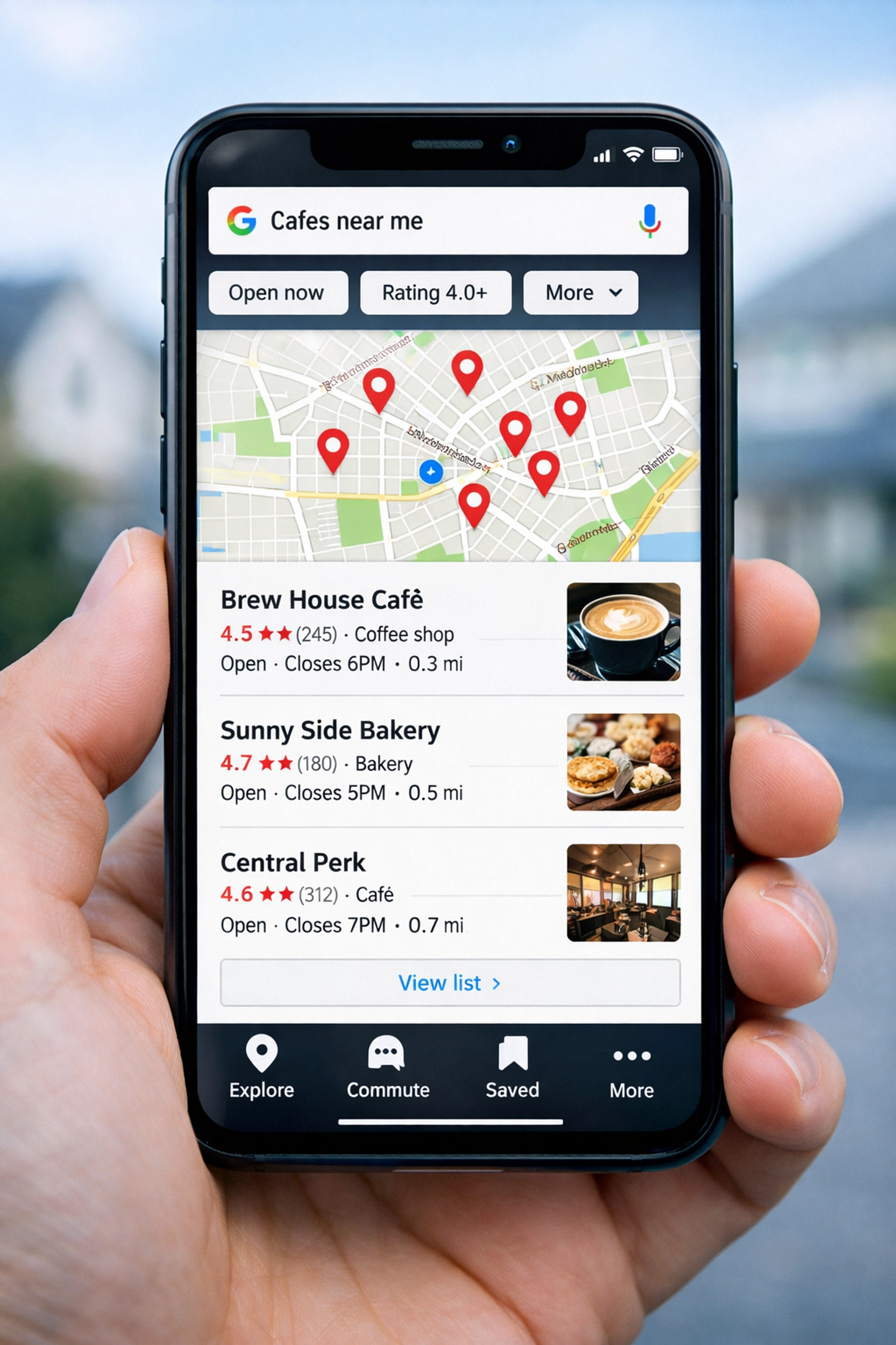 Homeowner searching for local remodeling contractors on Google Maps mobile interface