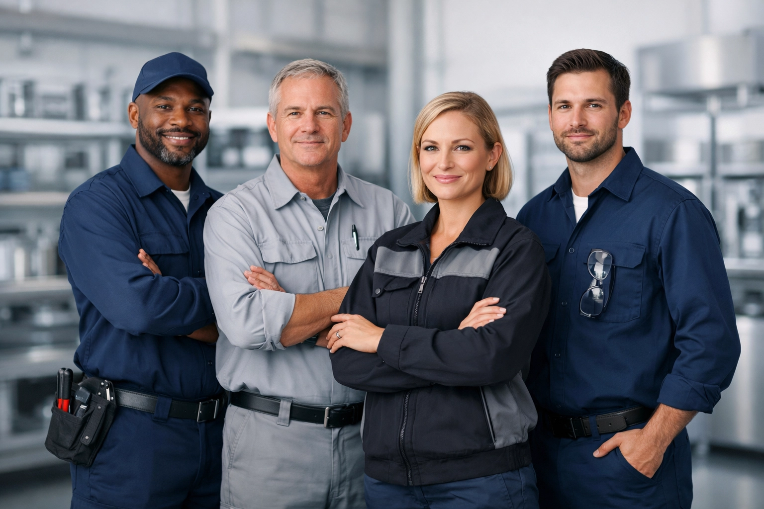 A team of professional service technicians representing a scalable home service business in Alabama.