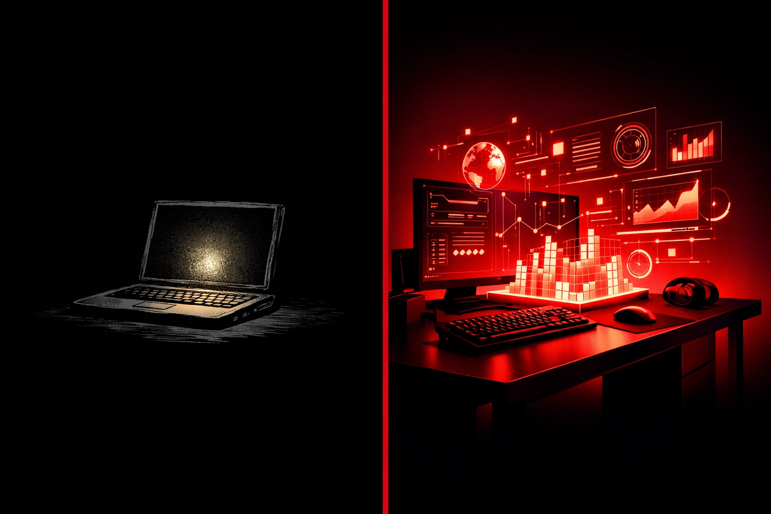 Comparison showing the difference between a basic DIY site and a professional lead-generating website.