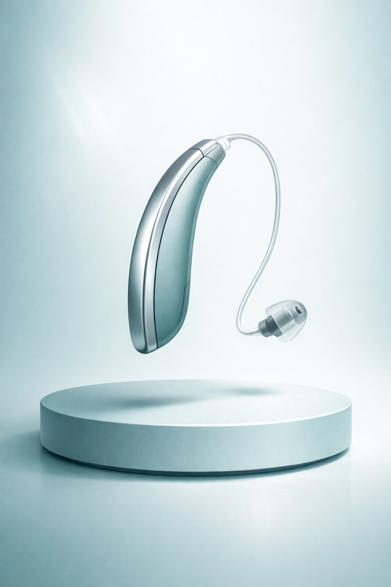 A modern Slim RIC hearing aid with a discreet design, recommended by expert audiologists in Perth.