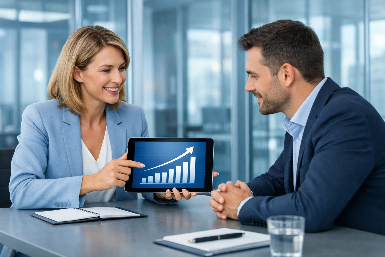 LMI-UK structured coaching session showing measurable results and progress on a digital growth chart.