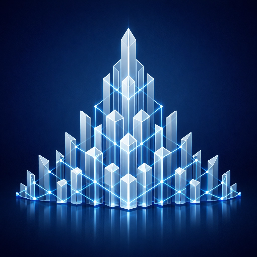 Abstract digital structure representing scalable AI workflow automation for service businesses.