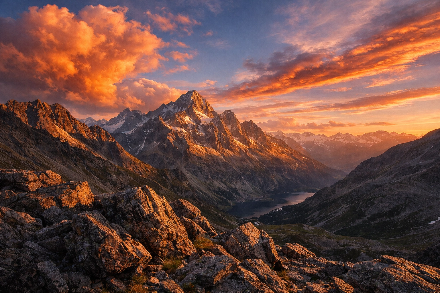 Mountain landscape at golden hour highlighting photo editing secrets and advanced luminosity masking.