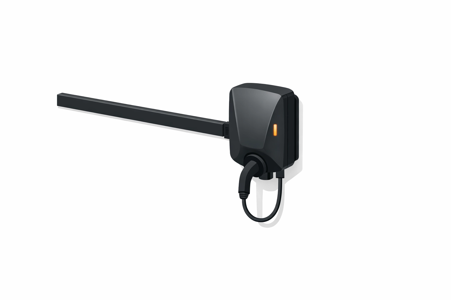 Fachgerechte Wallbox Installation in Wien mit sauberer Kabelführung an der Garagenwand.