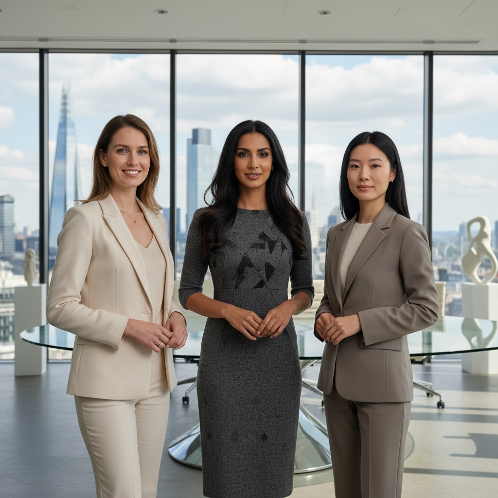 professional hostesses greeting guests at london event 