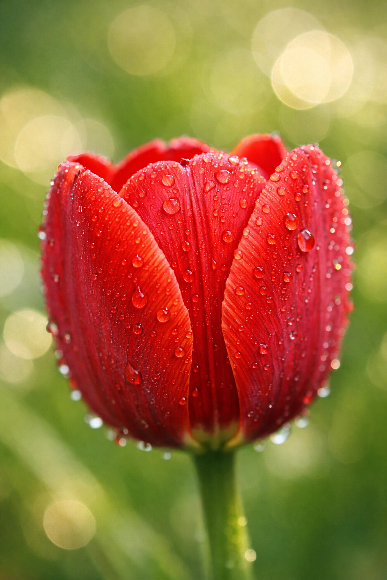 Vibrant red tulip captured with shallow depth of field to illustrate aperture settings