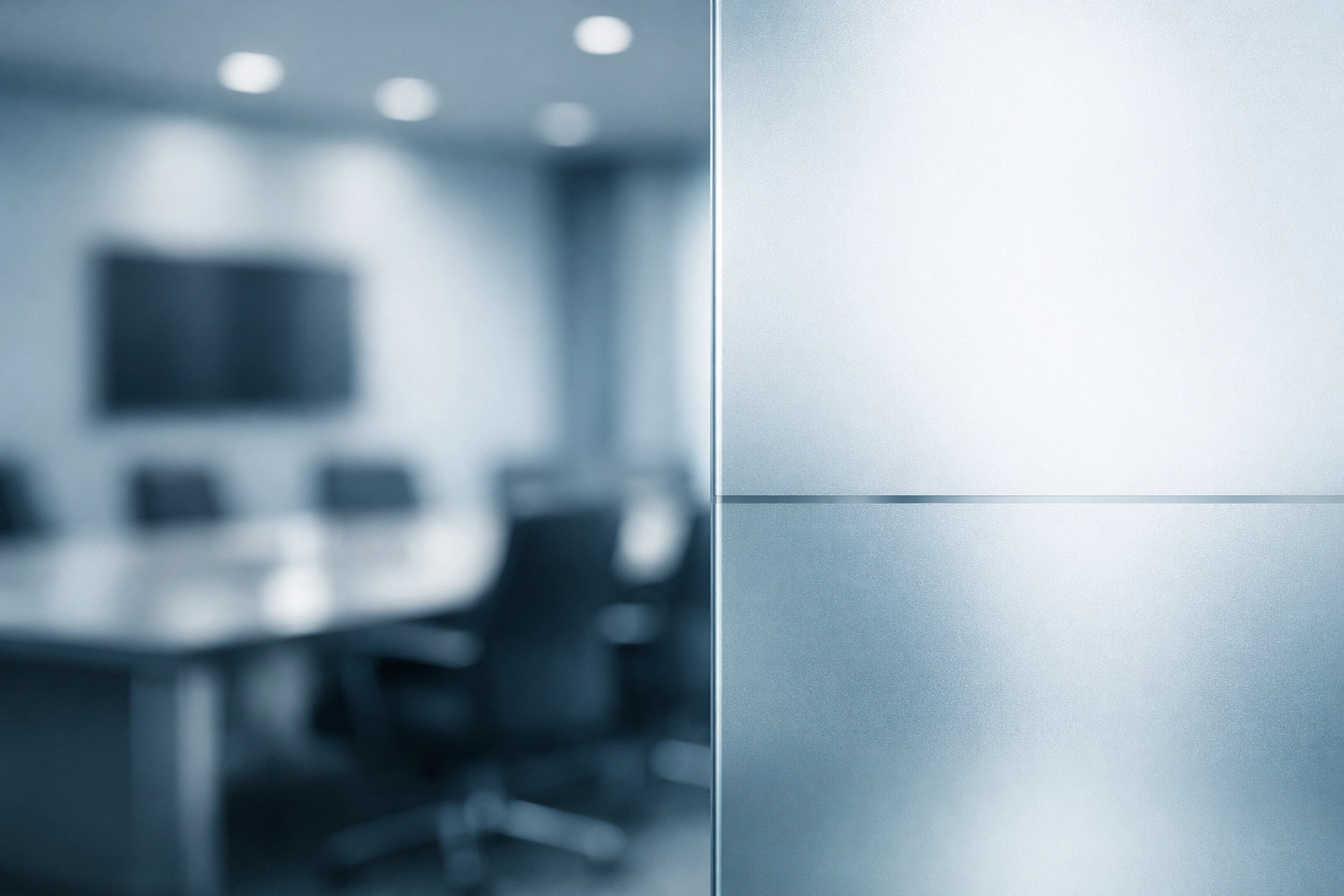 Frosted glass boardroom partition representing privacy and confidentiality in an Alabama business sale.