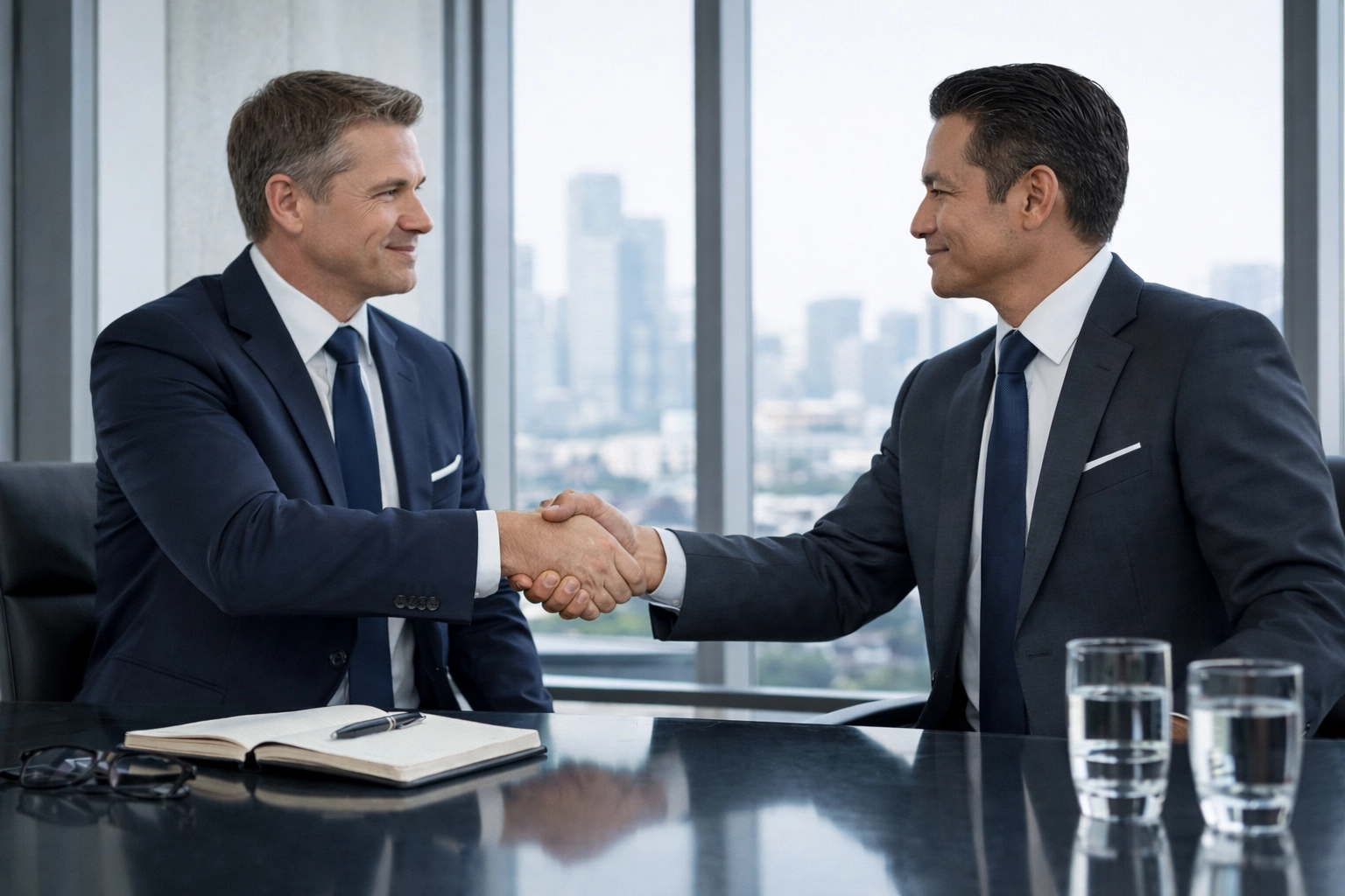 Business professionals shaking hands symbolizing third-party e-invoice authorization in Vietnam