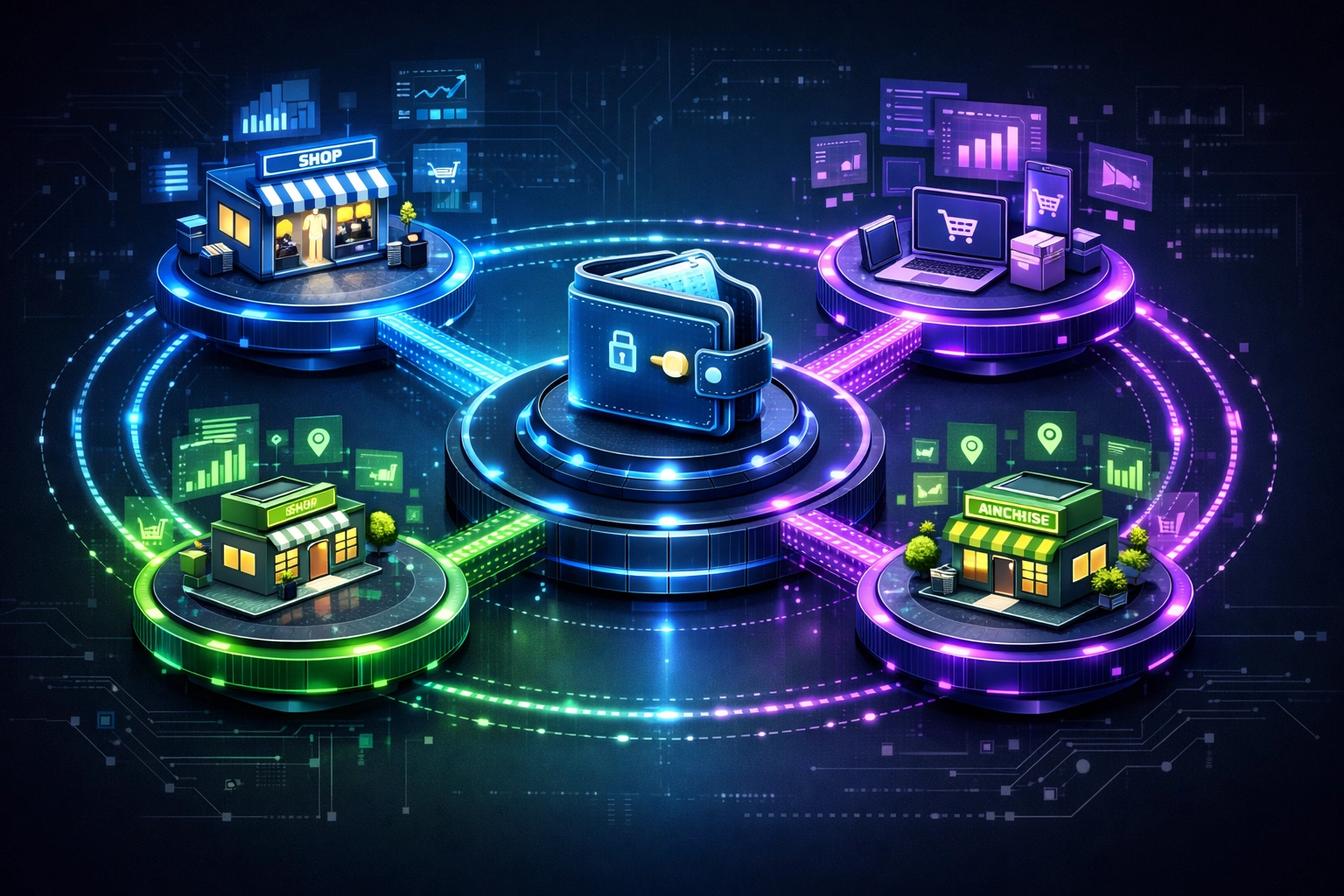 Larecoin Master and Sub-wallet architecture for multi-location merchant payments