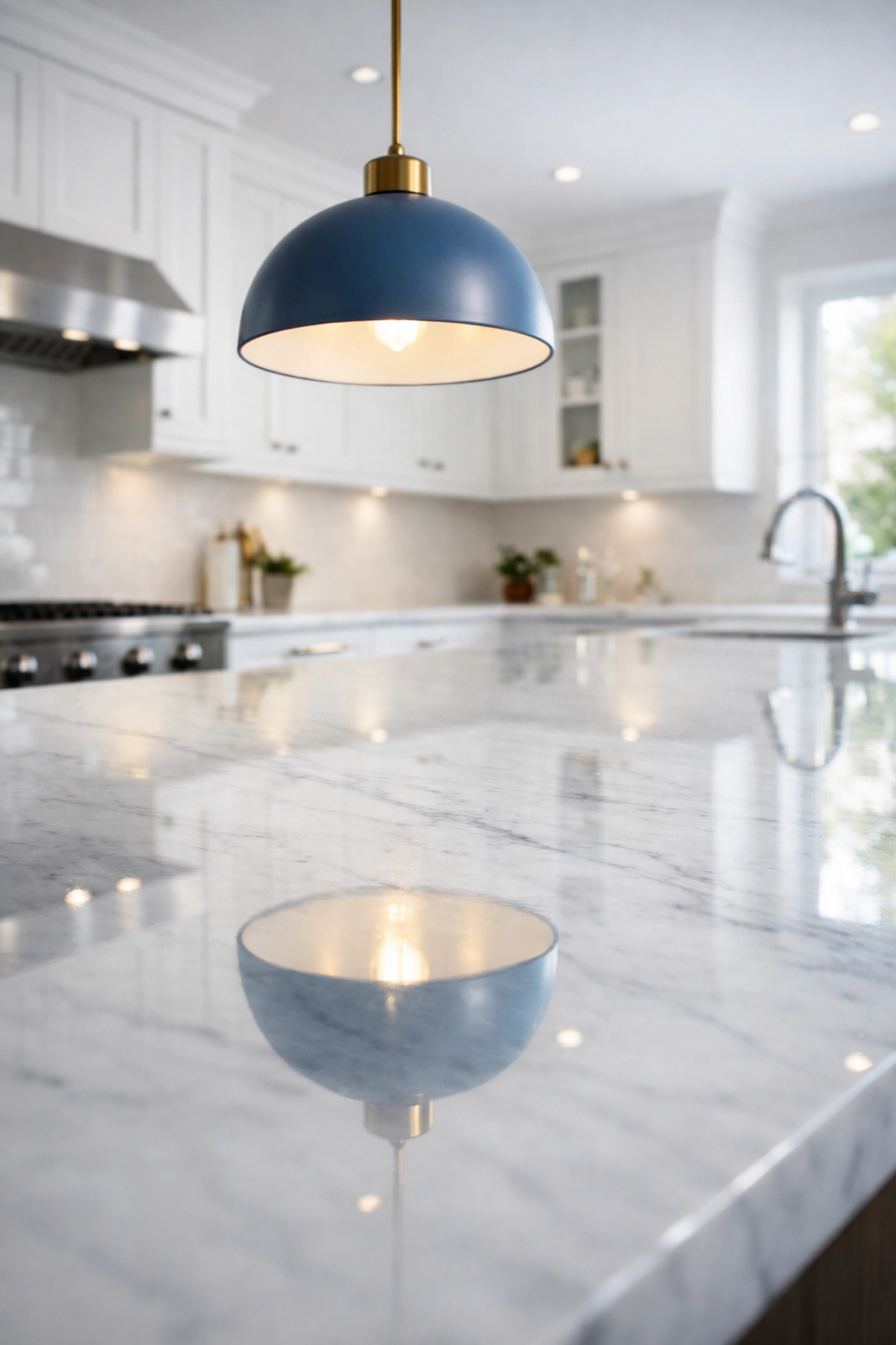 Spotless Carrara marble kitchen island highlighting professional cleaners' attention to detail in Wayland.