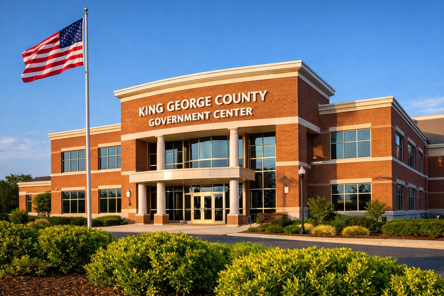 King George County Government Center building where family law cases are heard