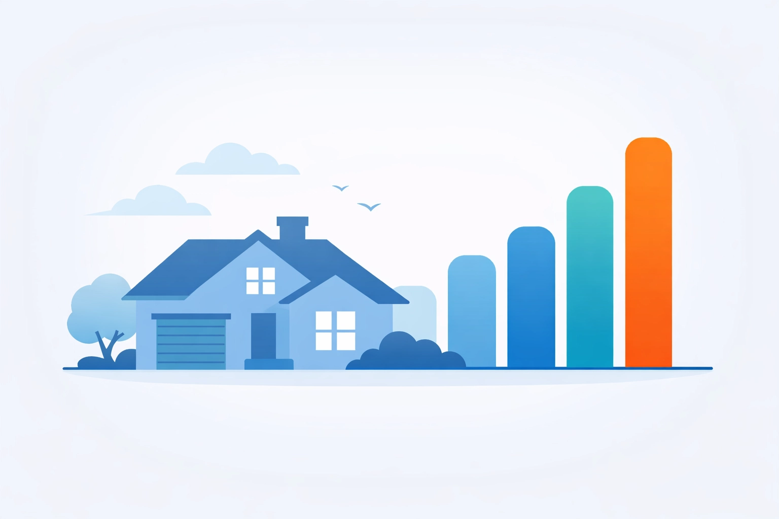 Illustration showing how 270mm loft insulation improves a home's EPC rating and property value.
