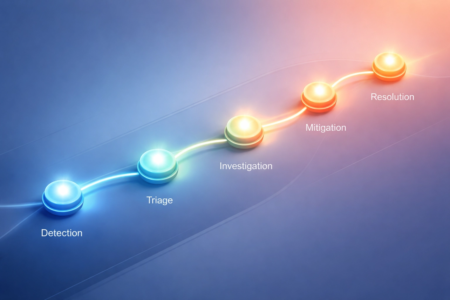 Visual flowchart of HIPAA incident response stages, illustrating streamlined automated incident management workflow.