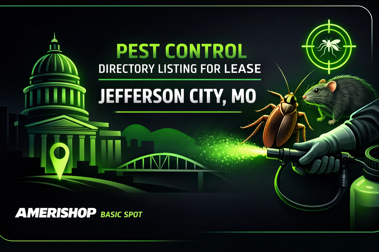 [HERO] Pest Control Directory Listing For Lease: Jefferson City, MO - Amerishop Basic Spot