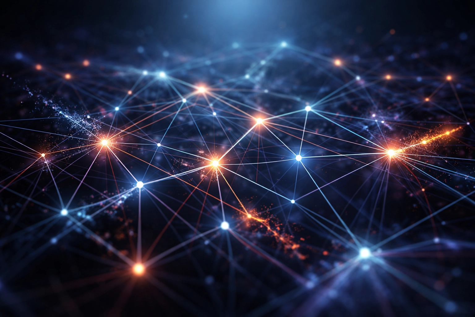 Interconnected network illustrating market correlations in alternative investment portfolios