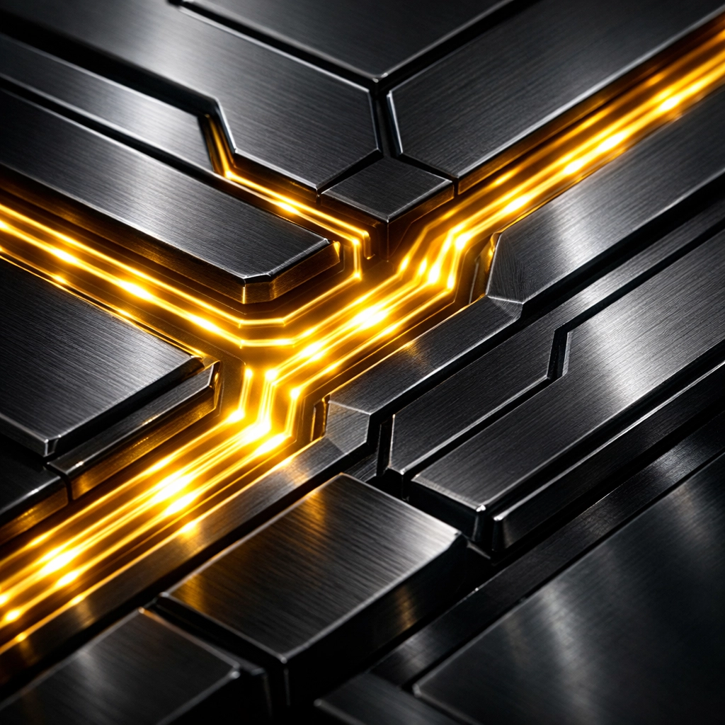 Sleek chrome engine with gold data flow highlighting operational efficiency in custom e-commerce platforms.