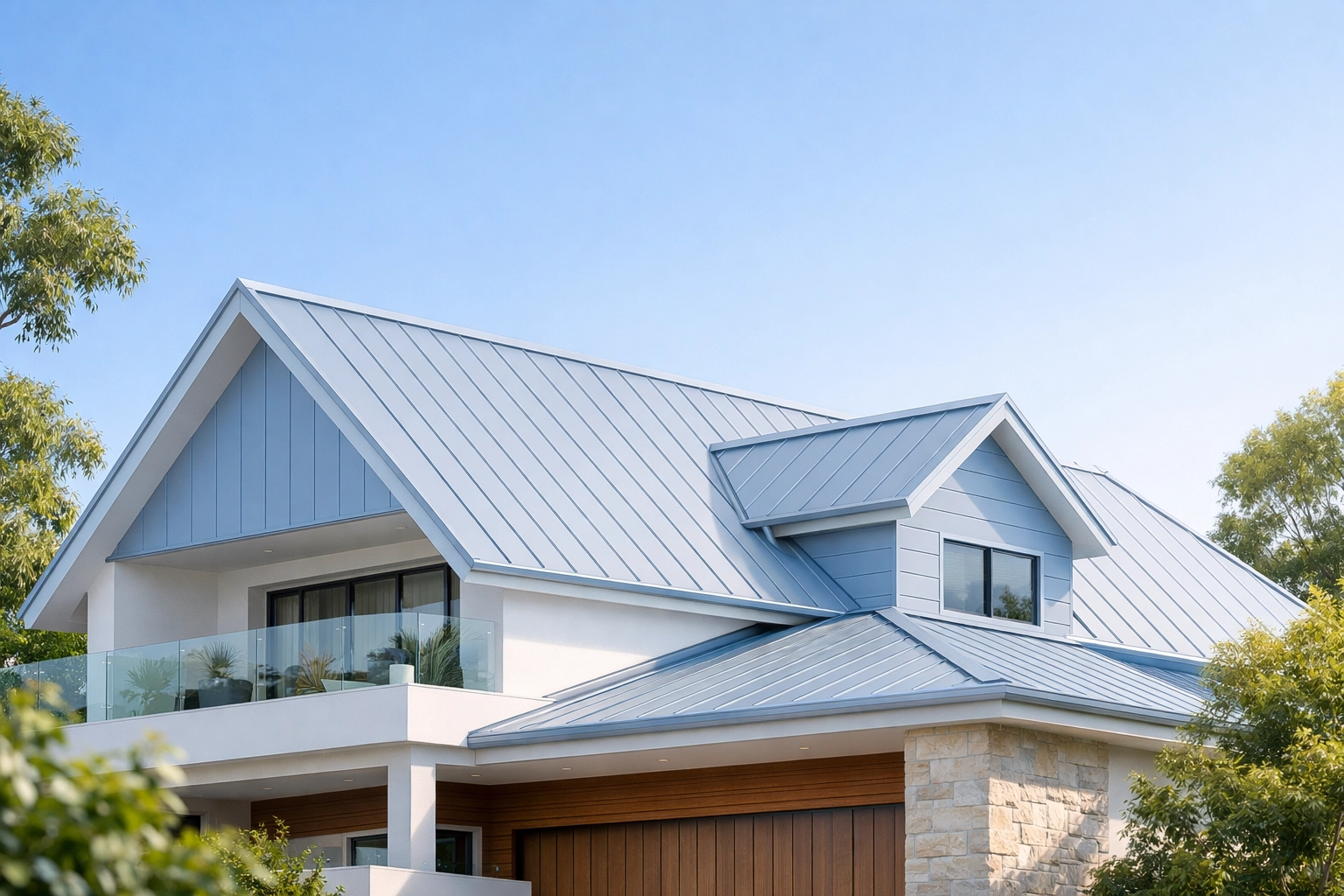 Professional metal roof replacement on a Sydney residence with a high-quality matte finish.