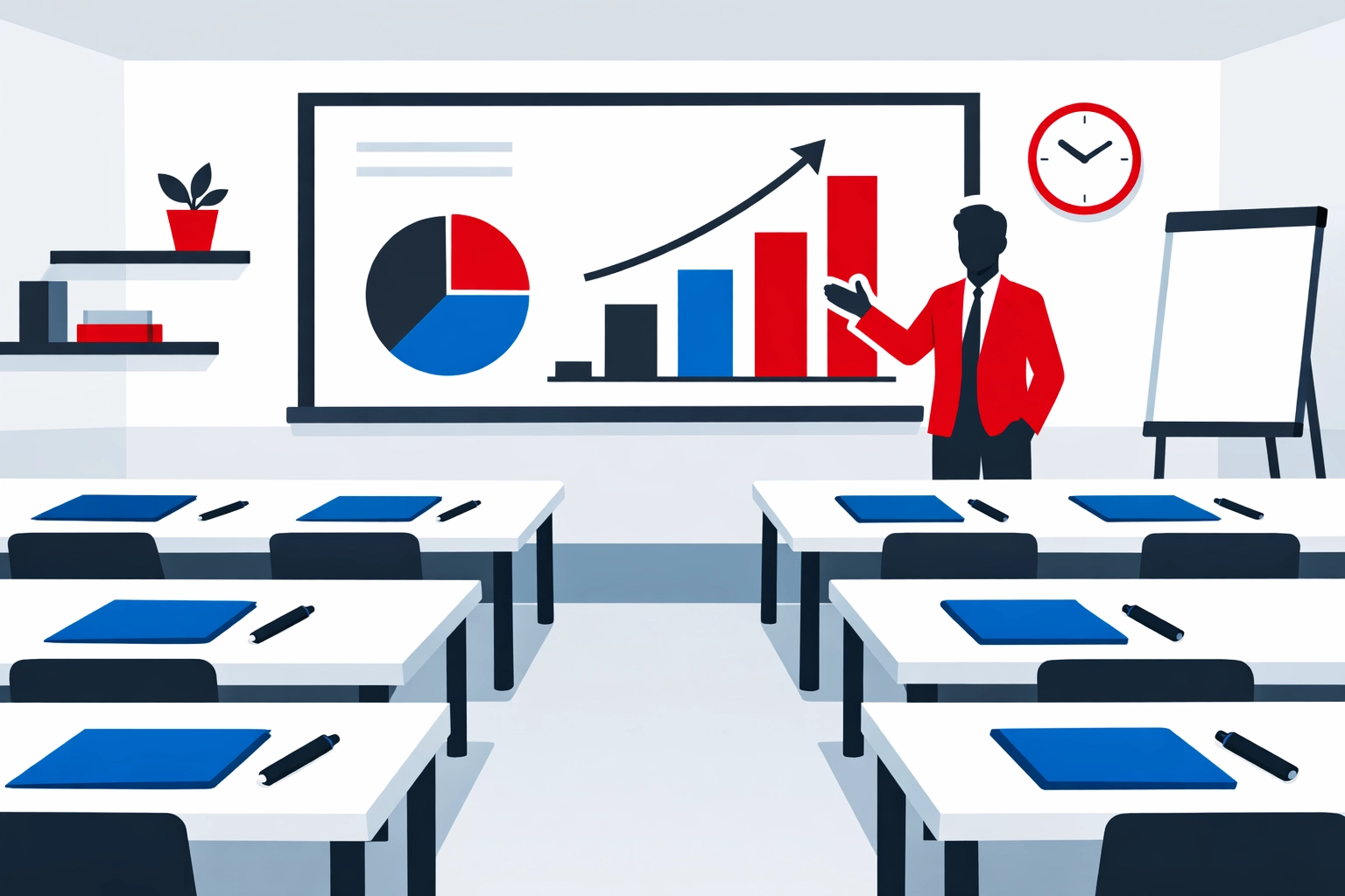 Organized classroom setting for professional transport training and exam invigilation.