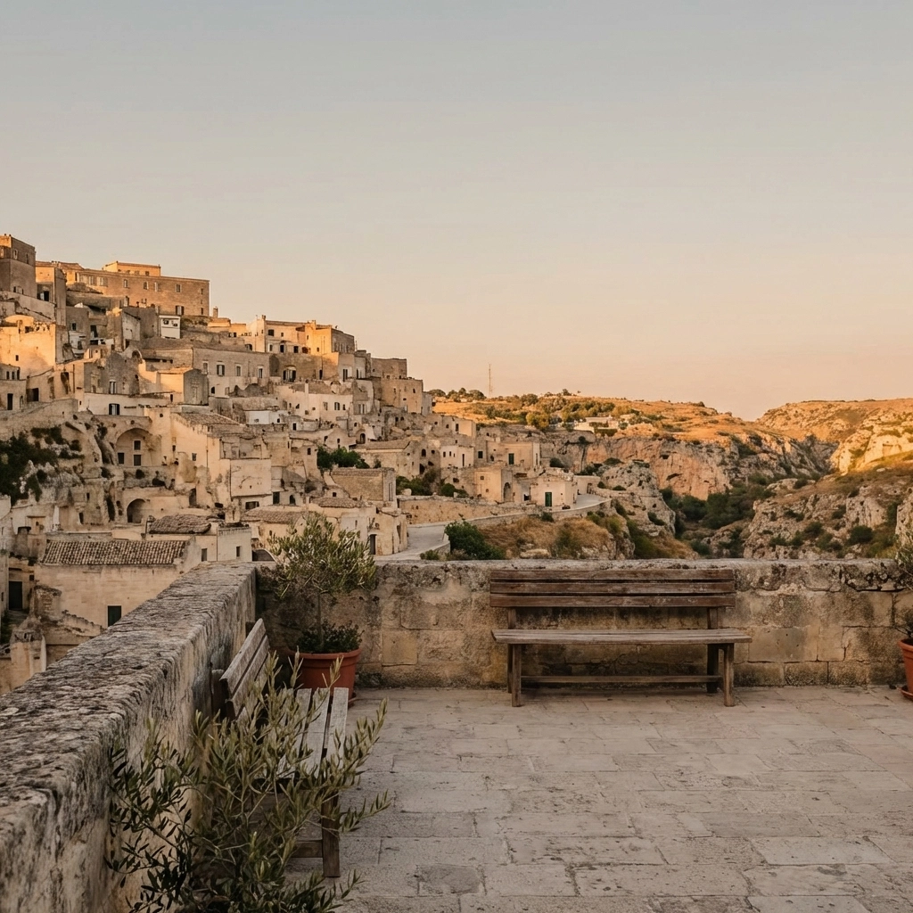 Golden hour view of Matera's ancient sassi, illustrating authentic and off-the-beaten-path Italy experiences