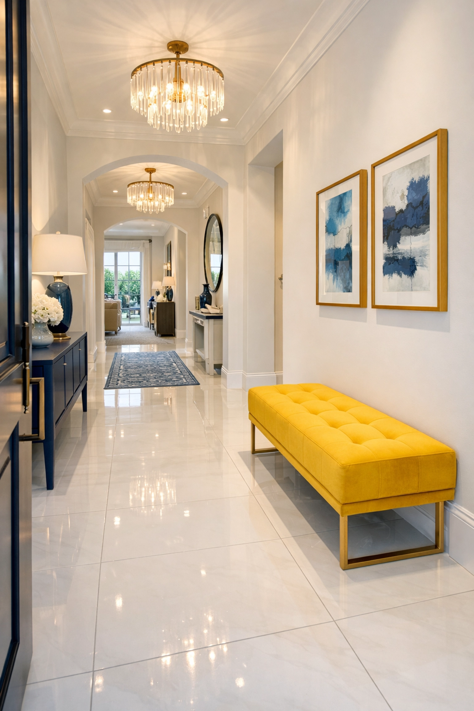 Inviting and spotless entryway foyer of an Ashby MA home following a professional cleaning session.