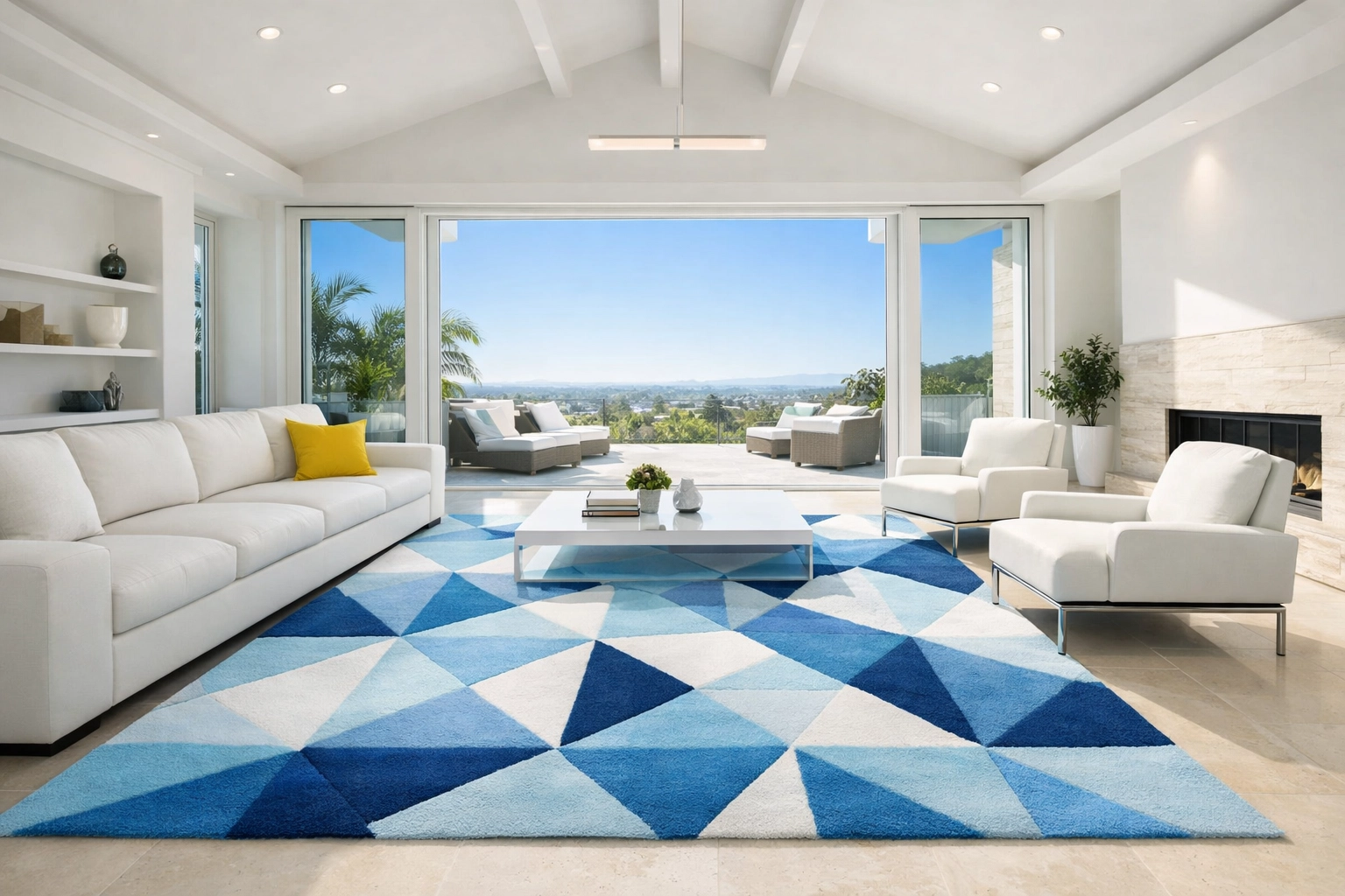 Pristine living room rug after thorough pet hair removal and bi weekly house cleaning.