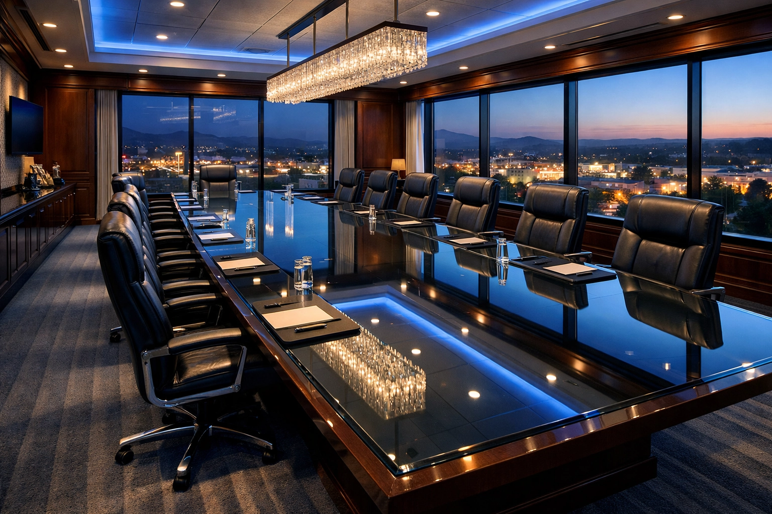 Pristine Saugus executive conference room with polished surfaces and professional carpet care.