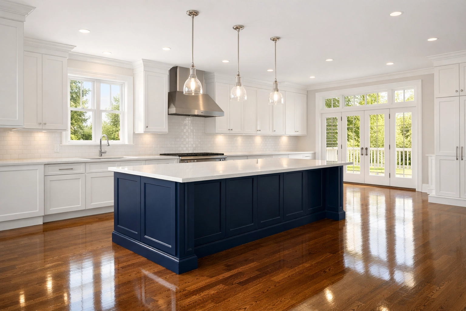 Spotless white kitchen in a Wellesley estate after professional move-in cleaning services.