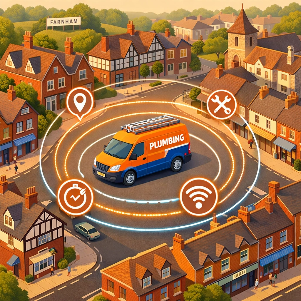 Local emergency plumber van serving Farnham homes with fast response times