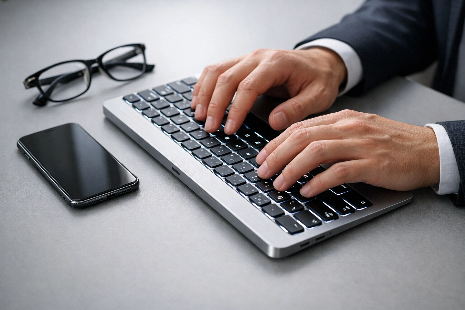 Close-up of tax professional using digital software infrastructure for Service Bureau onboarding.