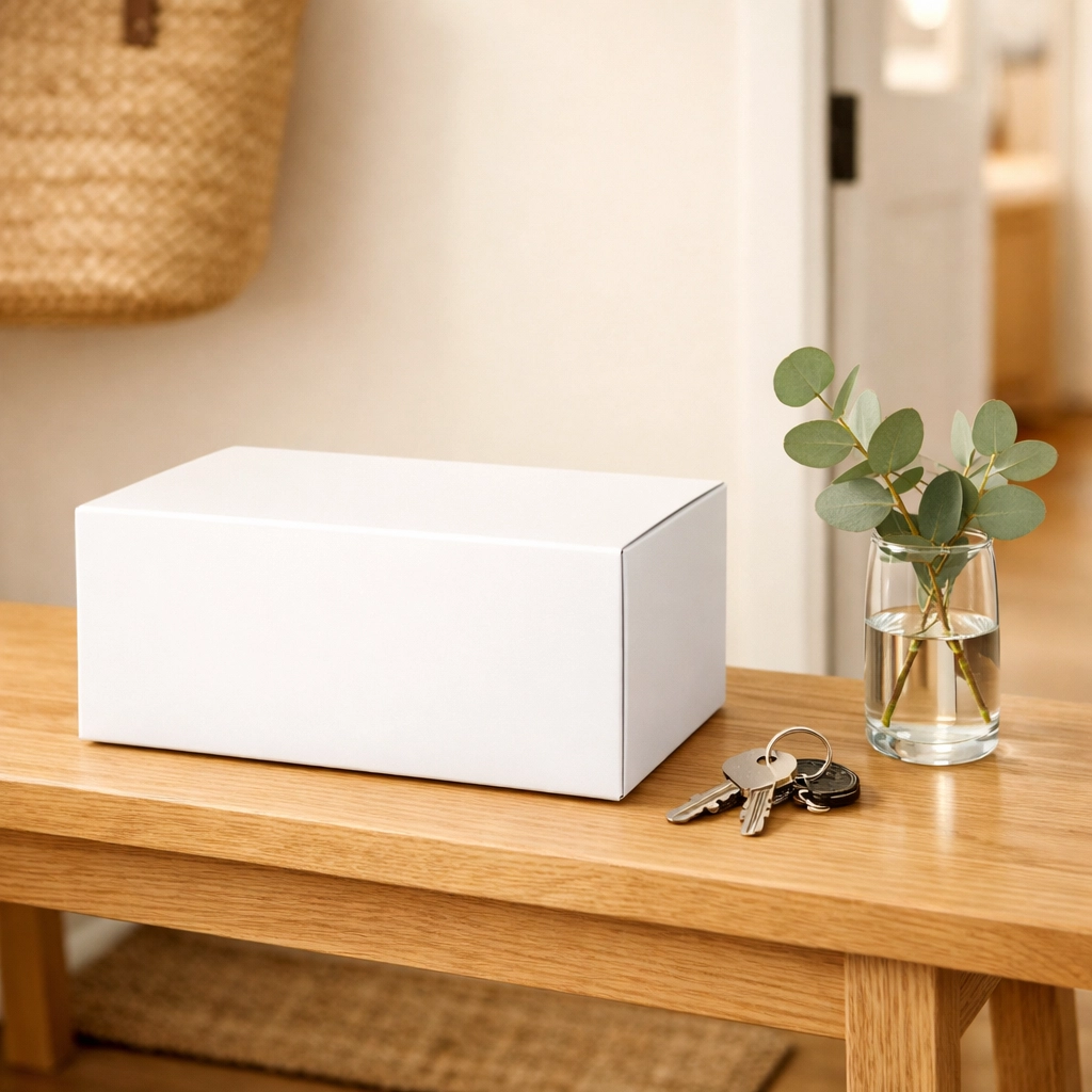 Direct-to-door medical weight loss shipment on a bench, highlighting DrMed Health's transparent pricing.