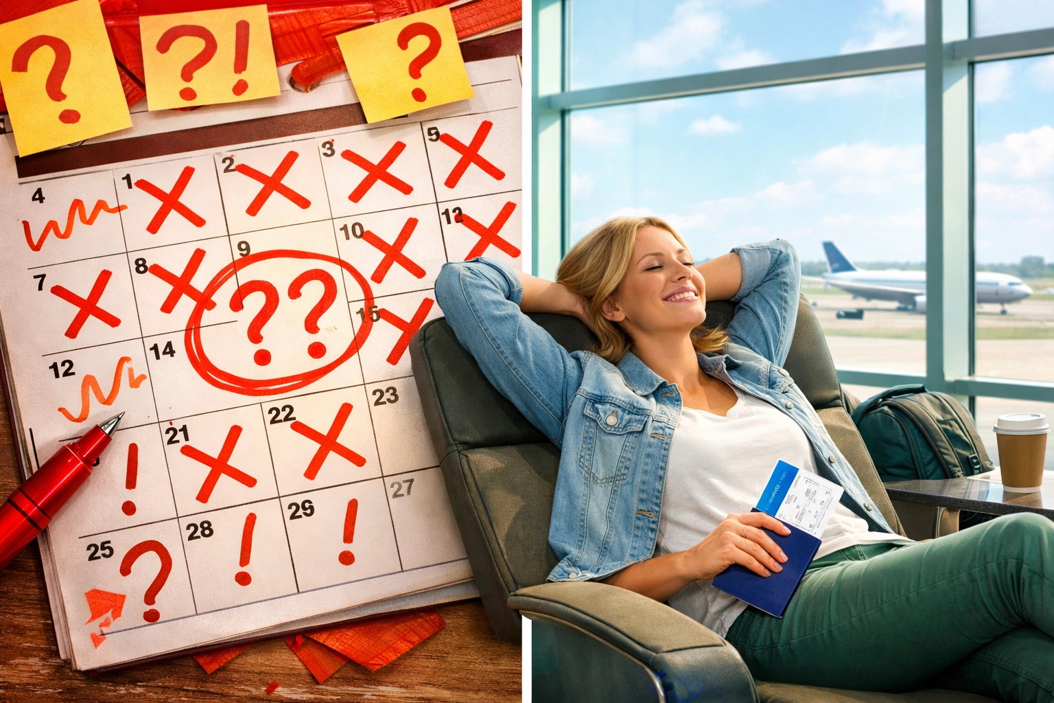 Comparison of confused flight booking timing versus confident traveler with optimal booking strategy