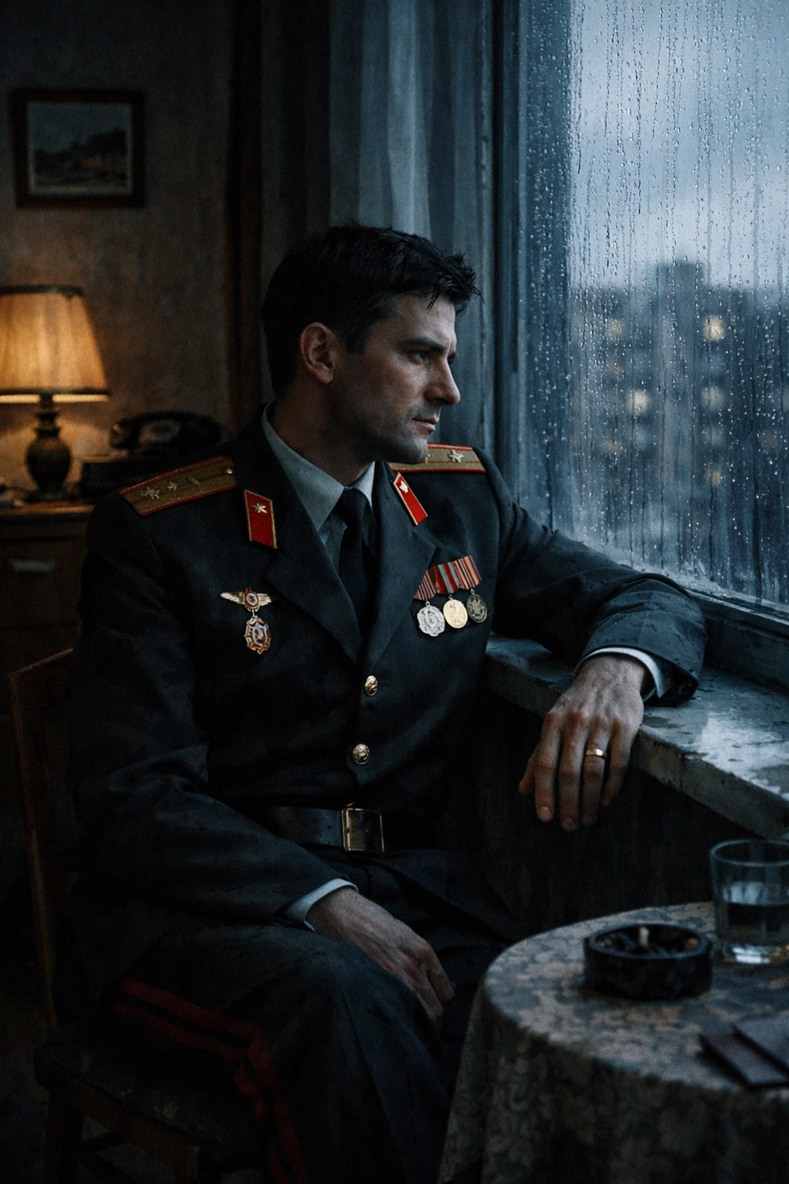 Roman from Firebird film, closeted Soviet officer reflecting on forbidden love in Moscow apartment
