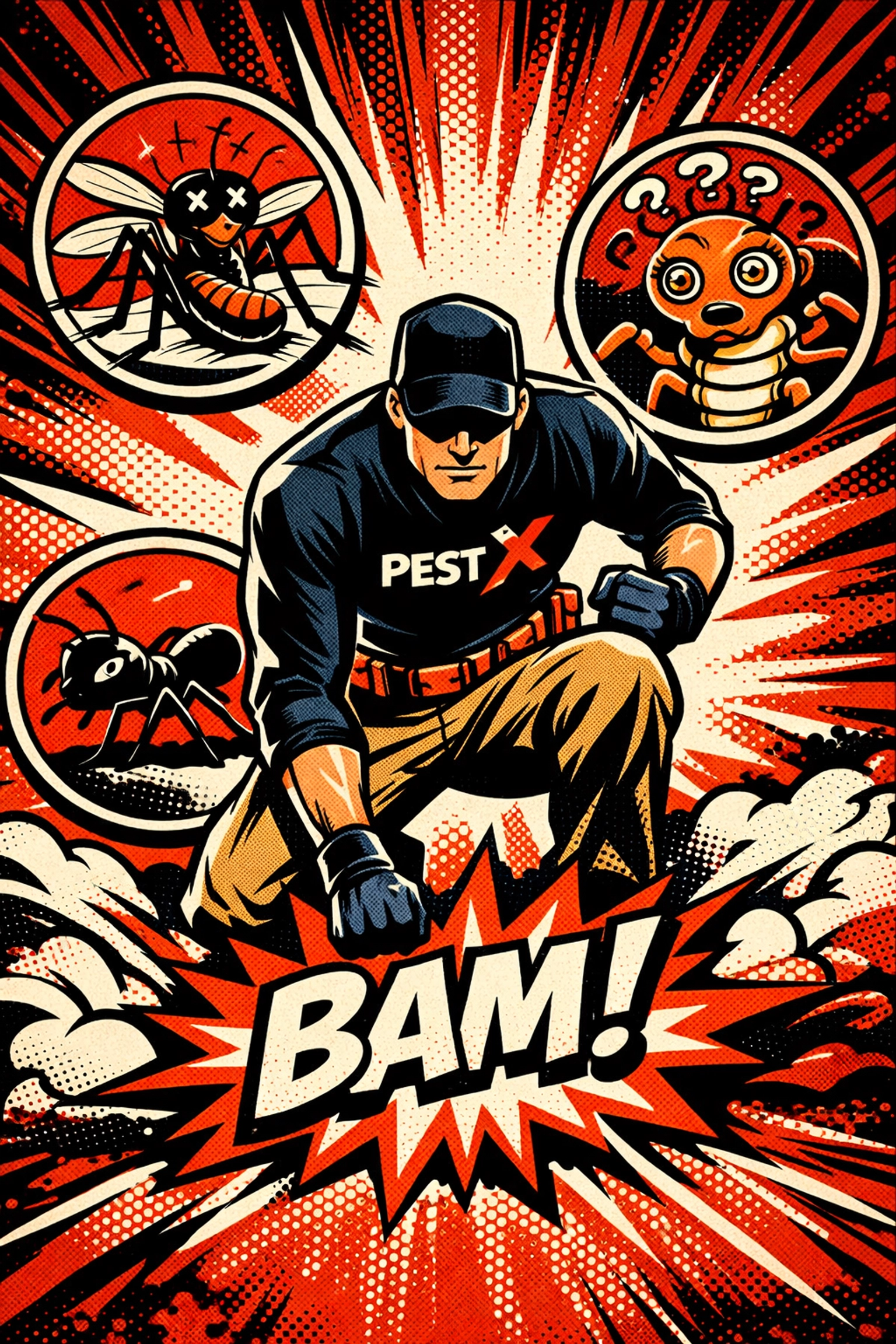 Pest X technician managing termites, mosquitoes, and ants with the Healthy Home Premium Plan.