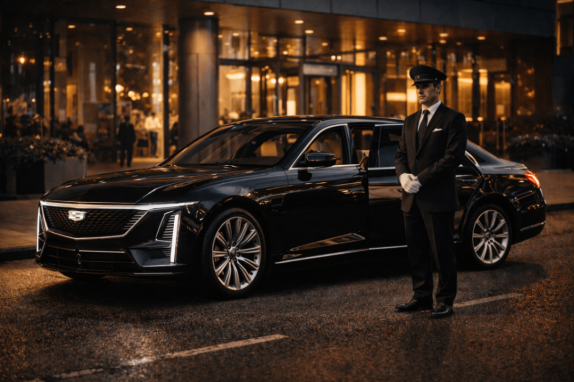 Executive Wellness & Stress-Free Travel – Orange County 4 Luxe Elite Transportation Chauffeur at Upscale Venue