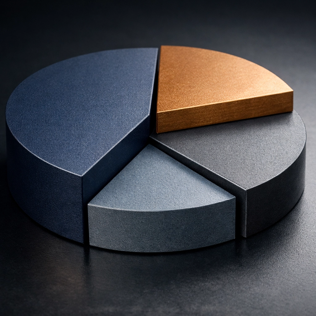 Diversified investment portfolio structure demonstrating hedge fund allocation and asset distribution