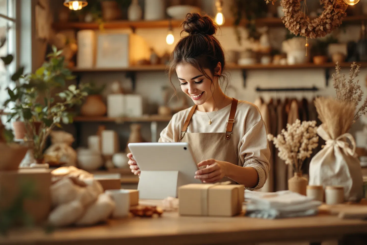 Online reputation and review management for local businesses Small business owner checking Google reviews and ratings on a tablet in Kingsville, Ontario