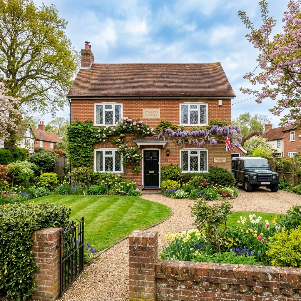 A beautiful traditional brick house in Woodbridge, Suffolk, representing the security and pride of homeownership.