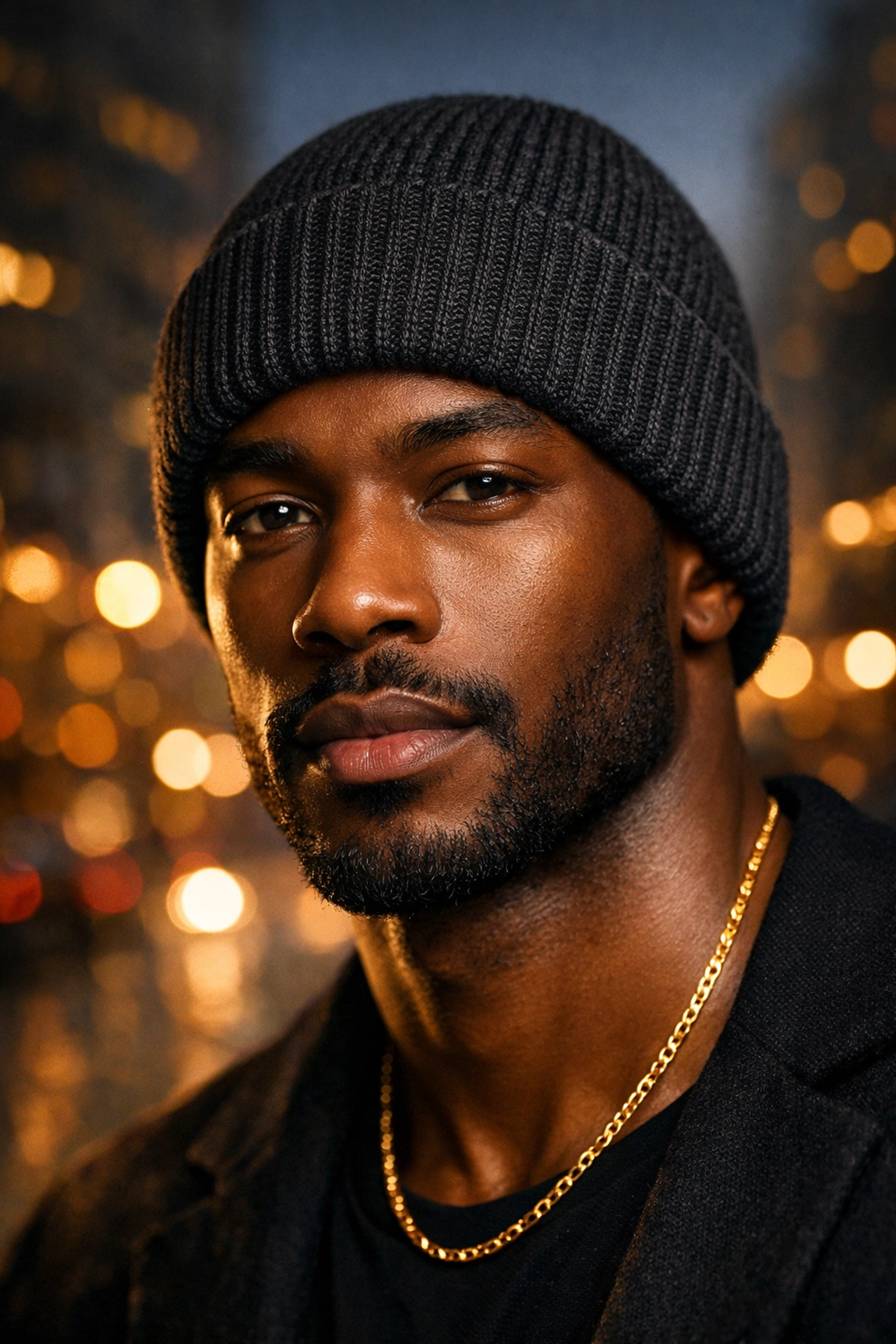 Why Sonny’s "Black People of Interest" Spotlight Will Change the Way You #Buyblack Black man wearing a premium charcoal beanie and jewelry, highlighting quality goods from Black creators.